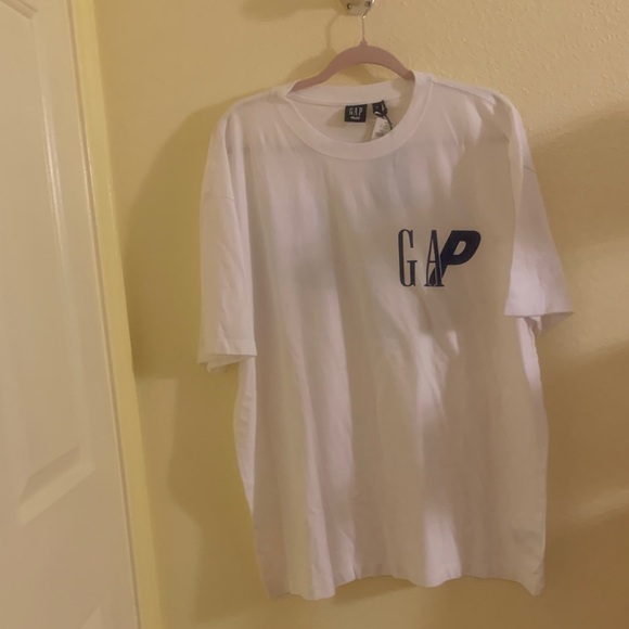 NWT GAP White Tee with Navy Logo